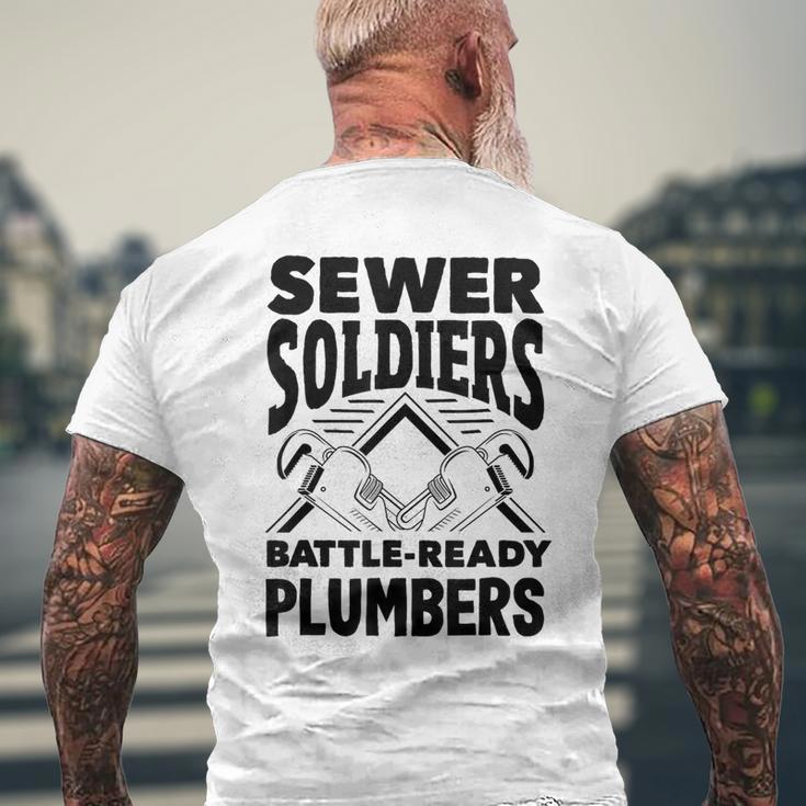 Flow Masters Plumbing Pride Professional Plumber Men's T-shirt Back Print Gifts for Old Men