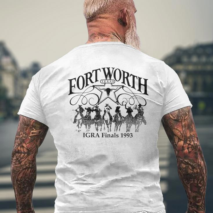 Fort Worth Vintage Retro Texas Cowboy Rodeo Cowgirl Men's T-shirt Back Print Gifts for Old Men