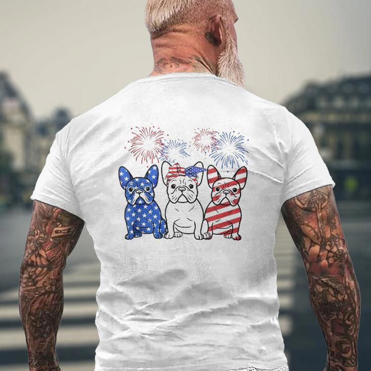 French Bulldog American Flag 4Th Of July Independence Days Mens Back Print T-shirt Gifts for Old Men
