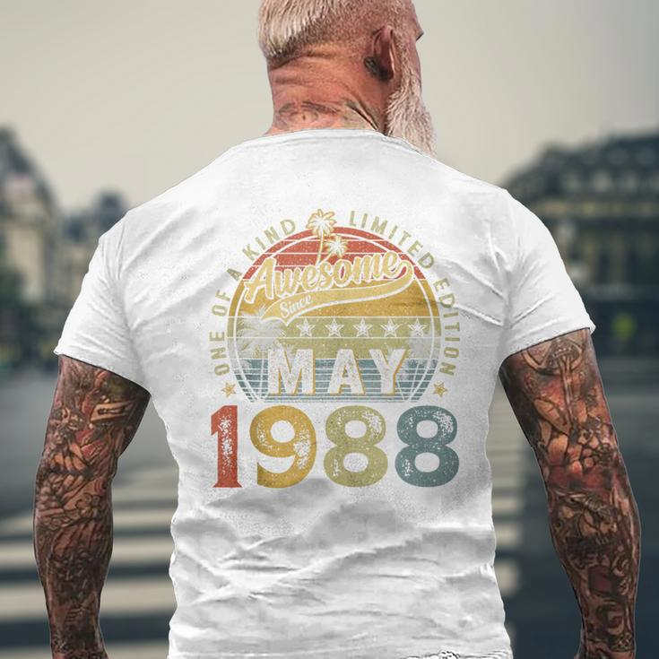 36 Years Old May 1988 Vintage 36Th Birthday Men Men's T-shirt Back Print Gifts for Old Men