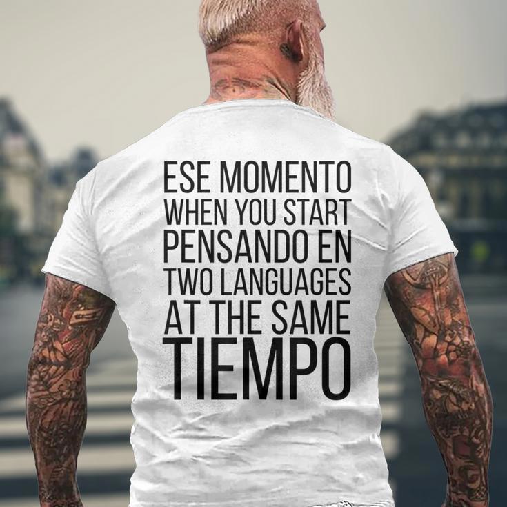 Bilingual English Español Spanish Ingles Spanglish Gray T-Shirt mit Rückendruck Geschenke für alte Männer