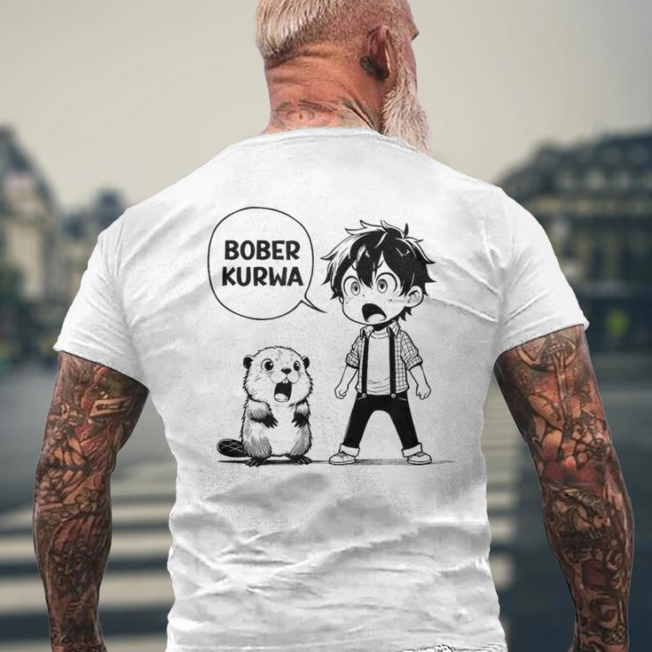 Bóbr Bober Kurwa Internet Meme Anime Manga Beaver T-Shirt mit Rückendruck Geschenke für alte Männer