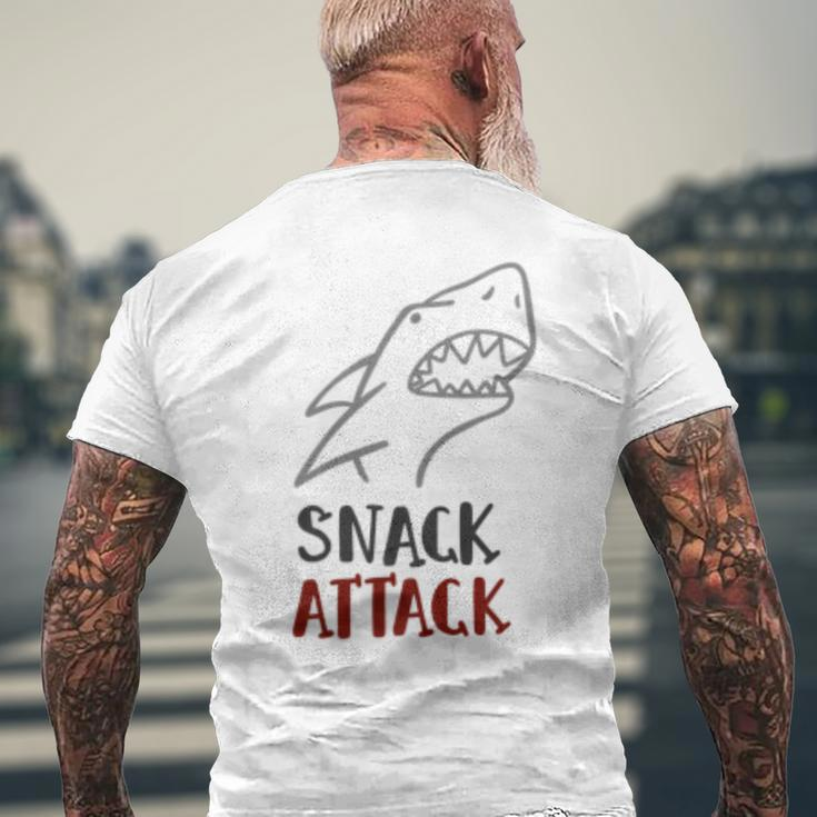 Shark Lovers Snack Attack Great 4 All Men's T-shirt Back Print Gifts for Old Men