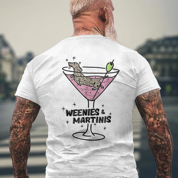 Weenies And Martinis Apparel Men's T-shirt Back Print Gifts for Old Men