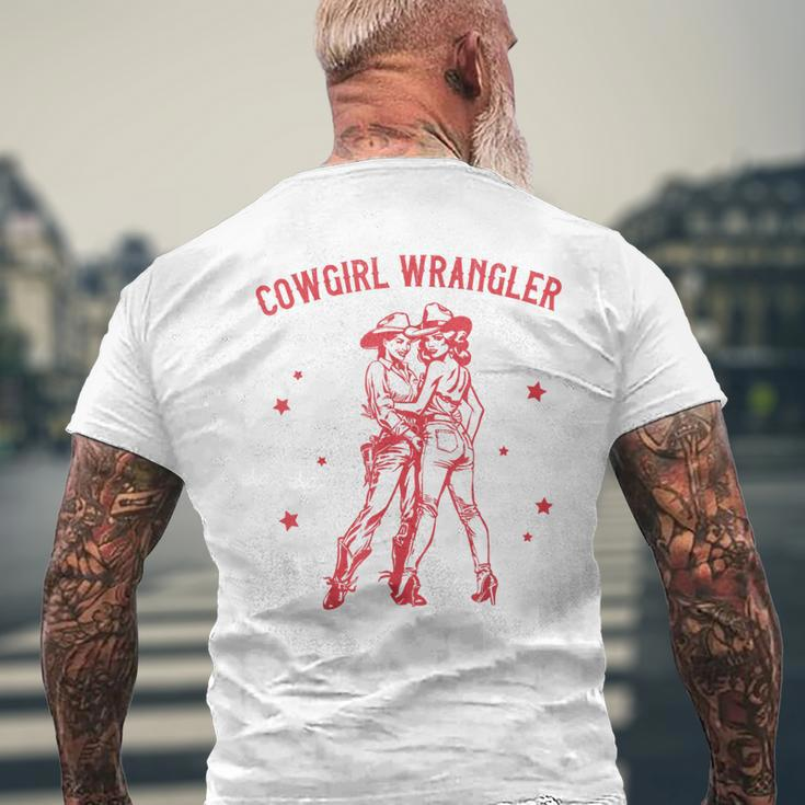 Western Cowgirl Wrangler Lesbian Queer Pride Month Men's T-shirt Back Print Gifts for Old Men