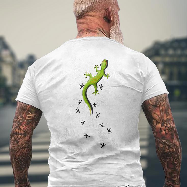 Für Echsen & Reptilien Fans Kletternder Salamander Gecko T-Shirt mit Rückendruck Geschenke für alte Männer