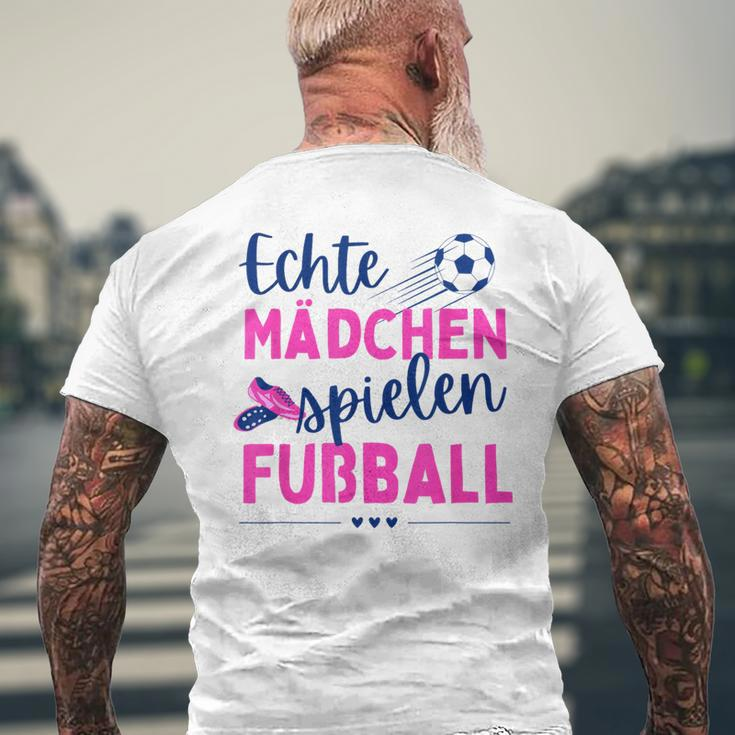 Fußball Echte Mädchen Spielen Fußball Fußballerin Hobby T-Shirt mit Rückendruck Geschenke für alte Männer