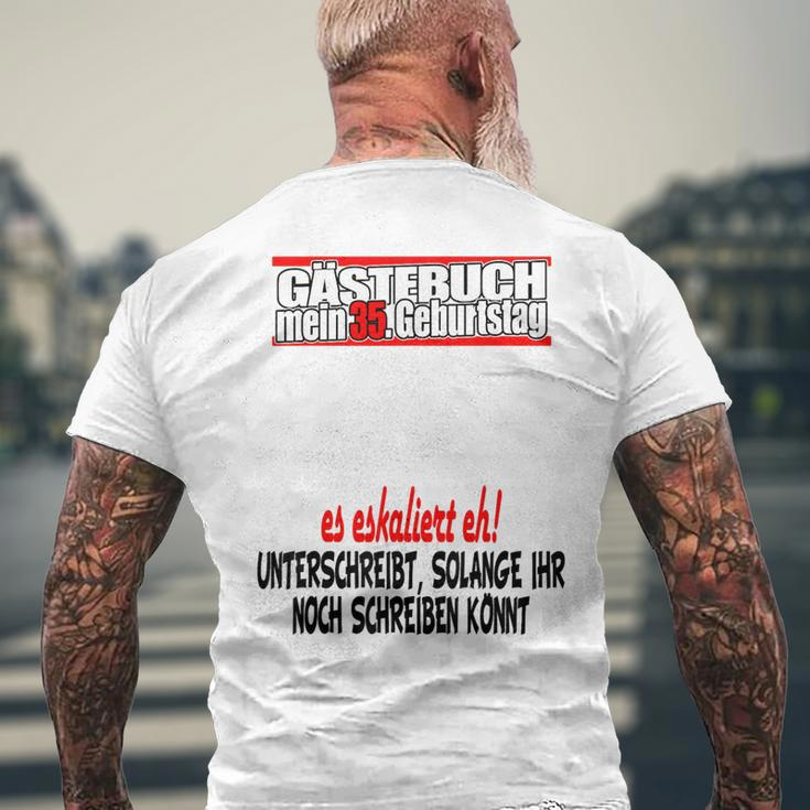 Gästebuch 35 Jahre 35 Geburtstag Mann Frau Party T-Shirt mit Rückendruck Geschenke für alte Männer