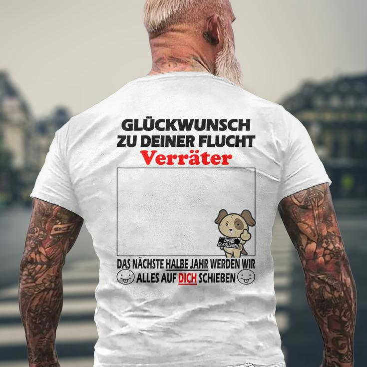 Glückwunsch Zum Flucht Zum Farewell Jobwechsel T-Shirt mit Rückendruck Geschenke für alte Männer