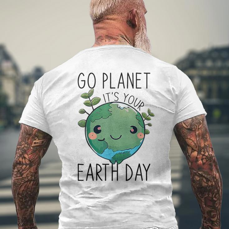 Go Planet It's Your Earth Day 2024 54Th Anniversary Planet Men's T-shirt Back Print Gifts for Old Men