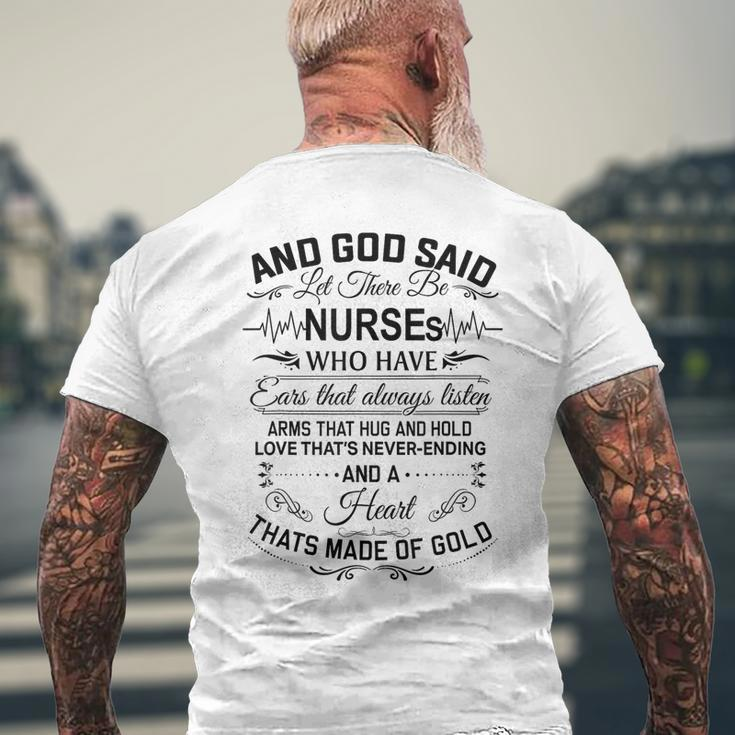 And God Said Let There Be Nurses Who Have Ears Men's T-shirt Back Print Gifts for Old Men