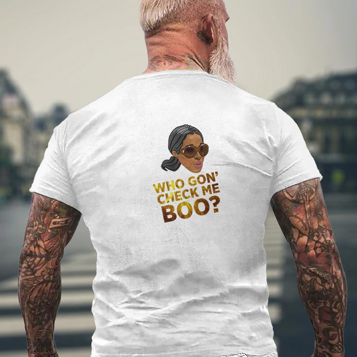 Who Gon Gonna Check Me Boo Trending Mens Back Print T-shirt Gifts for Old Men