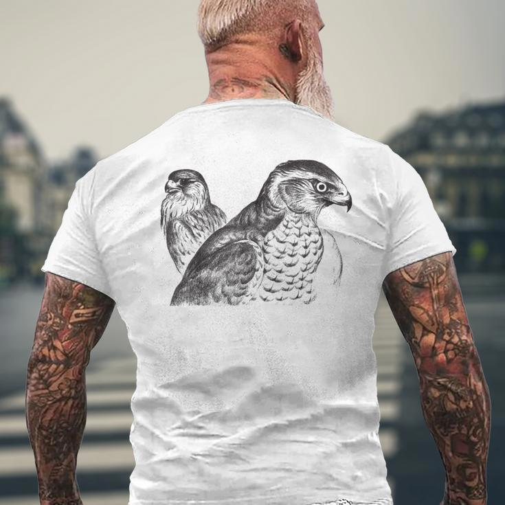 Goshawk Birds Of Prey Hawk Air Raptors Vintage Graphic Men's T-shirt Back Print Gifts for Old Men