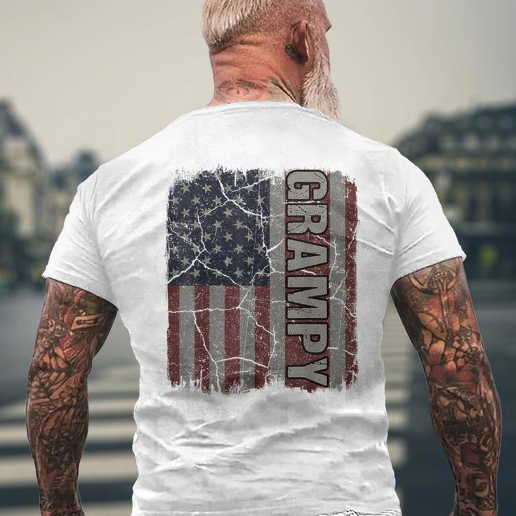 Grampy American Flag Vintage Father's Day 4Th Of July Men's T-shirt Back Print Gifts for Old Men