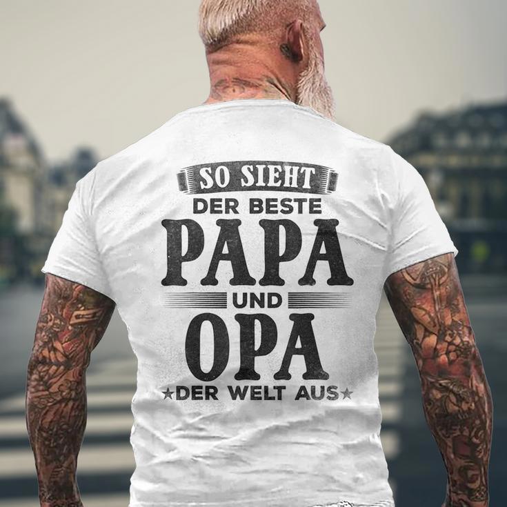 Grandfather Opa So Ssieht Der Beste Papa Und Opa Der Welt T-Shirt mit Rückendruck Geschenke für alte Männer