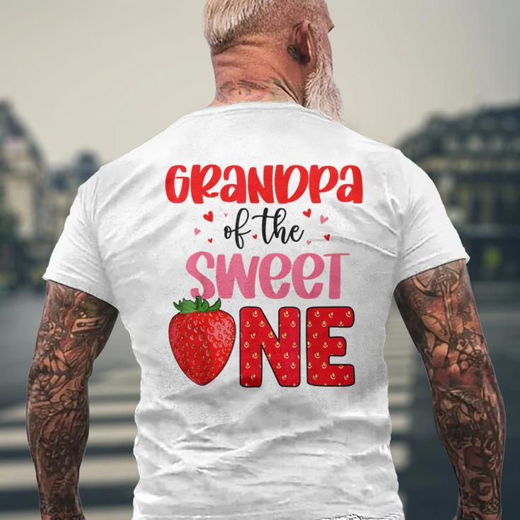 Grandpa Of The Sweet One Strawberry Birthday Family Party Men's T-shirt Back Print Gifts for Old Men