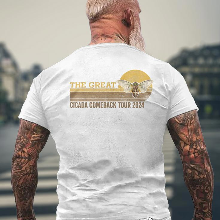 The Great Cicada Comeback Tour 2024 Insect Invasion Retro Men's T-shirt Back Print Gifts for Old Men