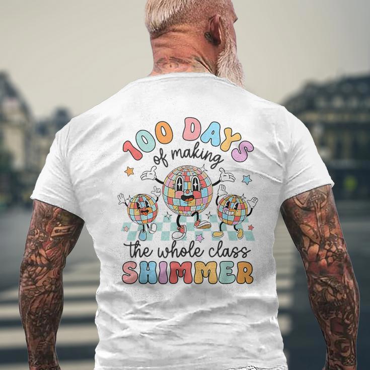 Groovy 100 Days Of Making Whole Class Shimmer Disco Ball Men's T-shirt Back Print Gifts for Old Men