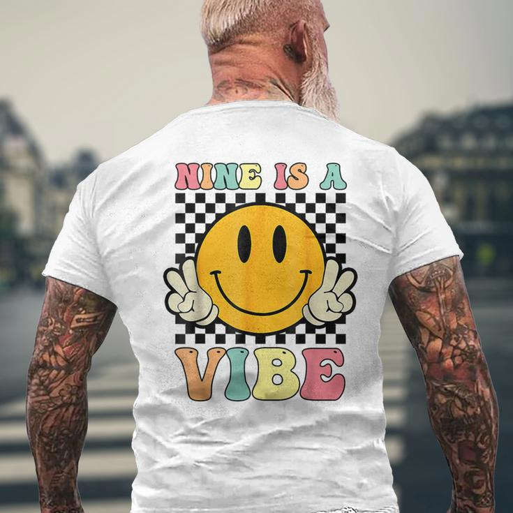 Groovy 9 Year Old 9Th Birthday Is A Vibe Men's T-shirt Back Print Gifts for Old Men