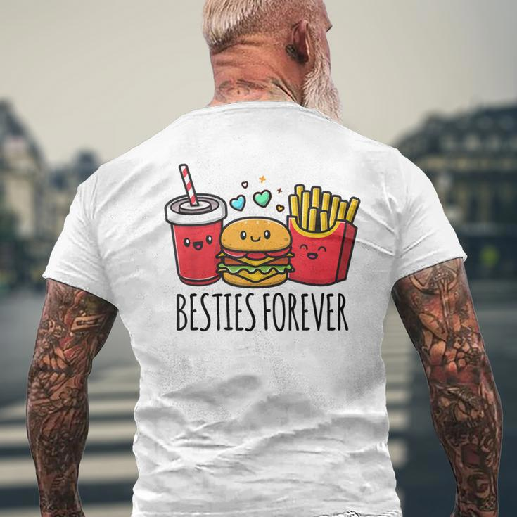 Hamburger French Fries Soda Bff Matching Best Friends Men's T-shirt Back Print Gifts for Old Men