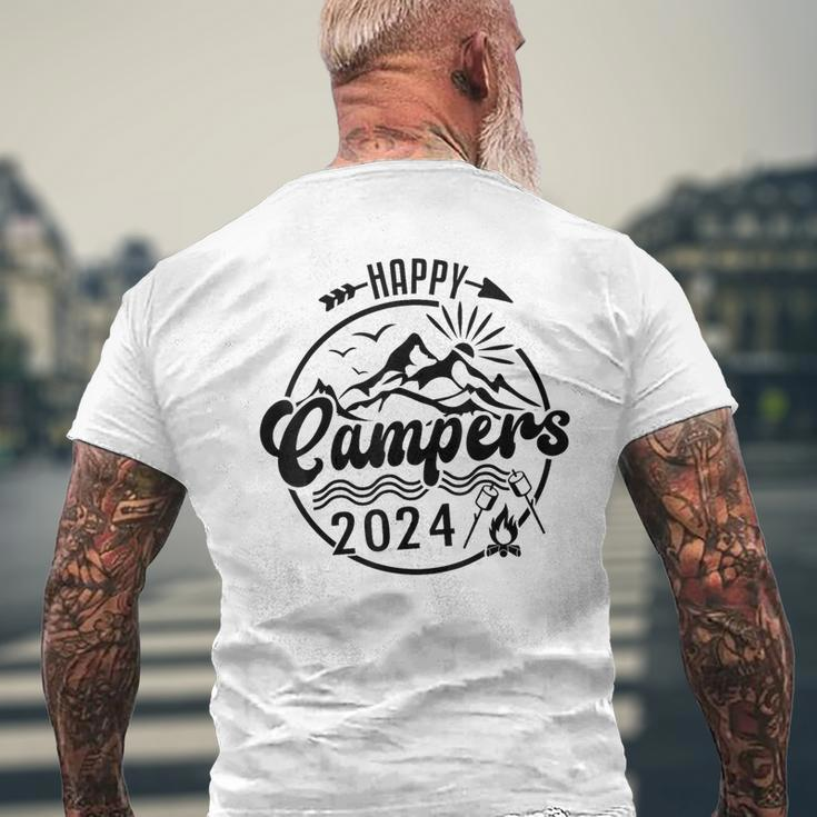 Happy Campers 2024 Friends Camping Adventures In Outdoors Men's T-shirt Back Print Gifts for Old Men