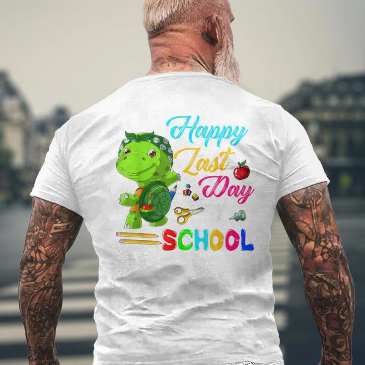 Happy Last Day Of School Turtle Students Teachers Men's T-shirt Back Print Gifts for Old Men