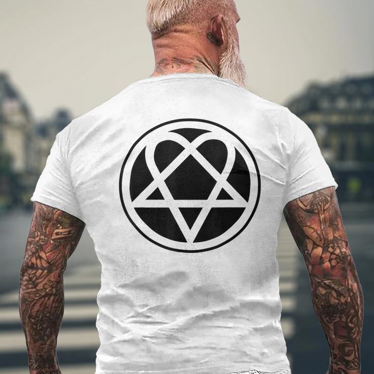 Heartagram Pentagram T-Shirt mit Rückendruck Geschenke für alte Männer