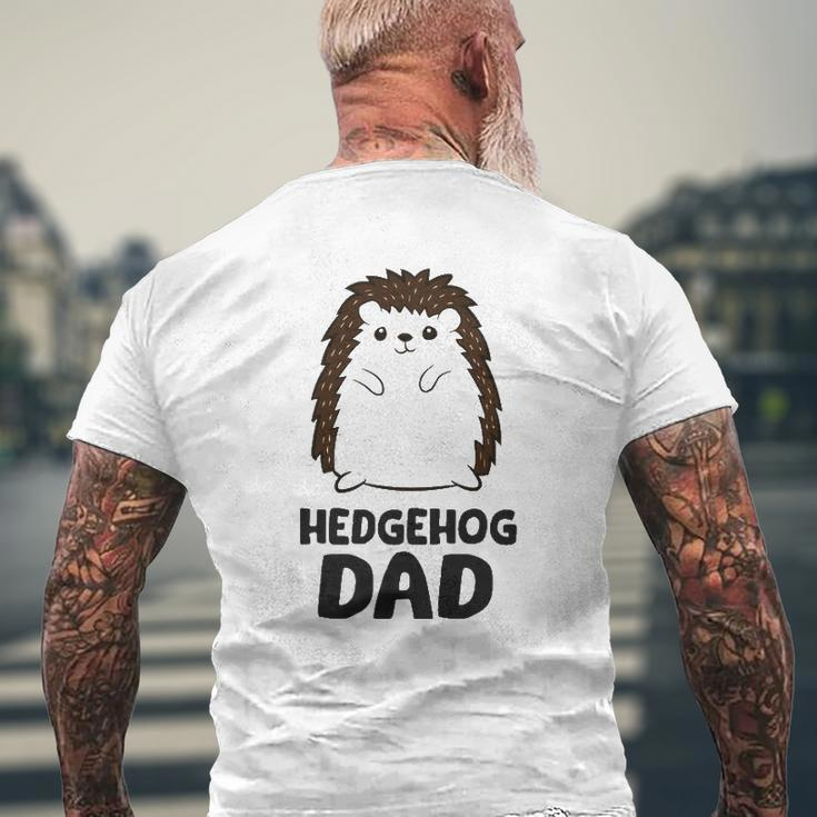 Hedgehog Dad Hedgehog Father Mens Back Print T-shirt Gifts for Old Men