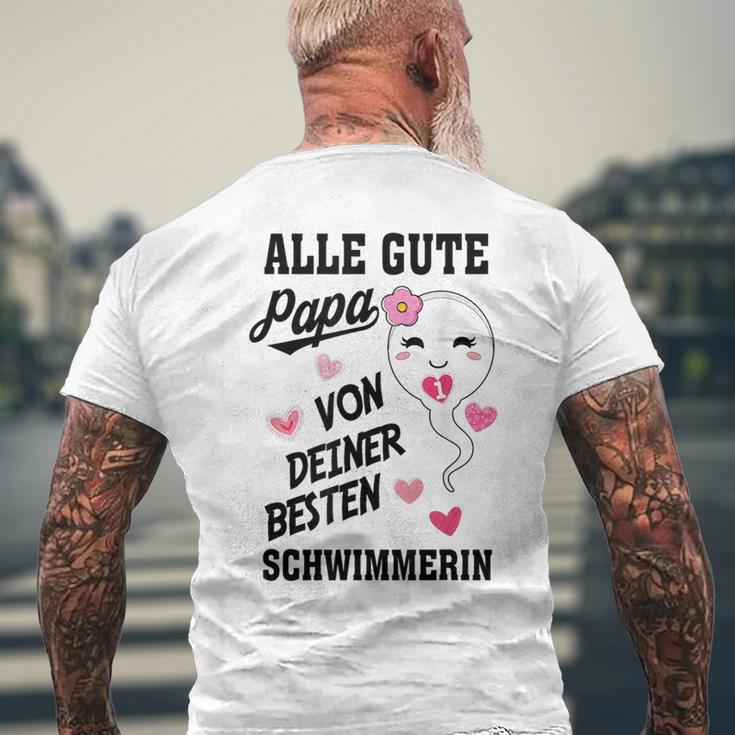 Herren Alles Gute Papa Wünscht Dir Deine Bester Swimmer S T-Shirt mit Rückendruck Geschenke für alte Männer