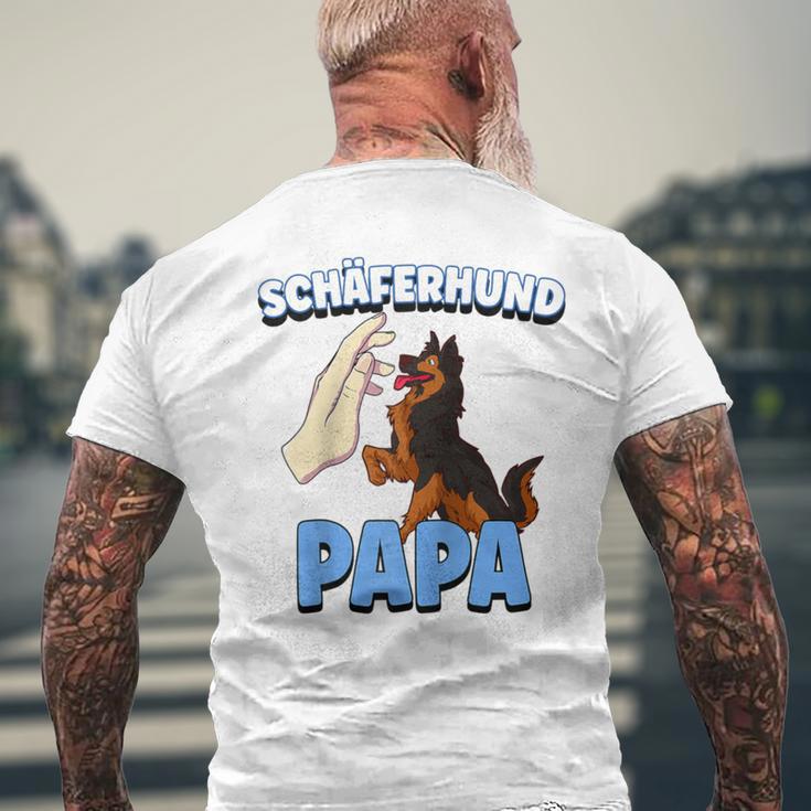 Herren Schäferhund Hund Papa Raglan T-Shirt mit Rückendruck Geschenke für alte Männer