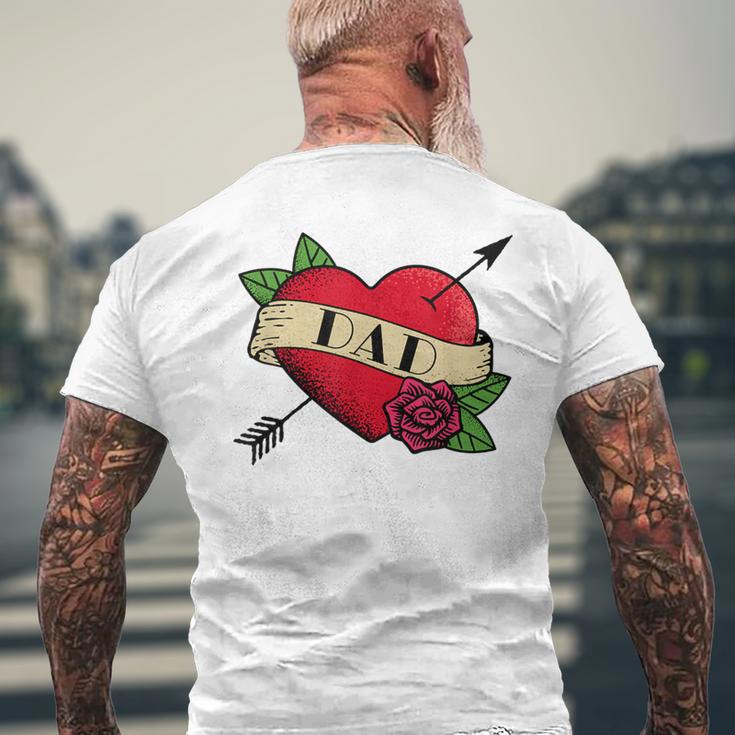 Herz Papa Tattoo T-Shirt mit Rückendruck Geschenke für alte Männer