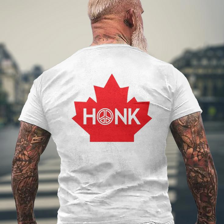 Honk For Canada Honk For Peace Mens Back Print T-shirt Gifts for Old Men