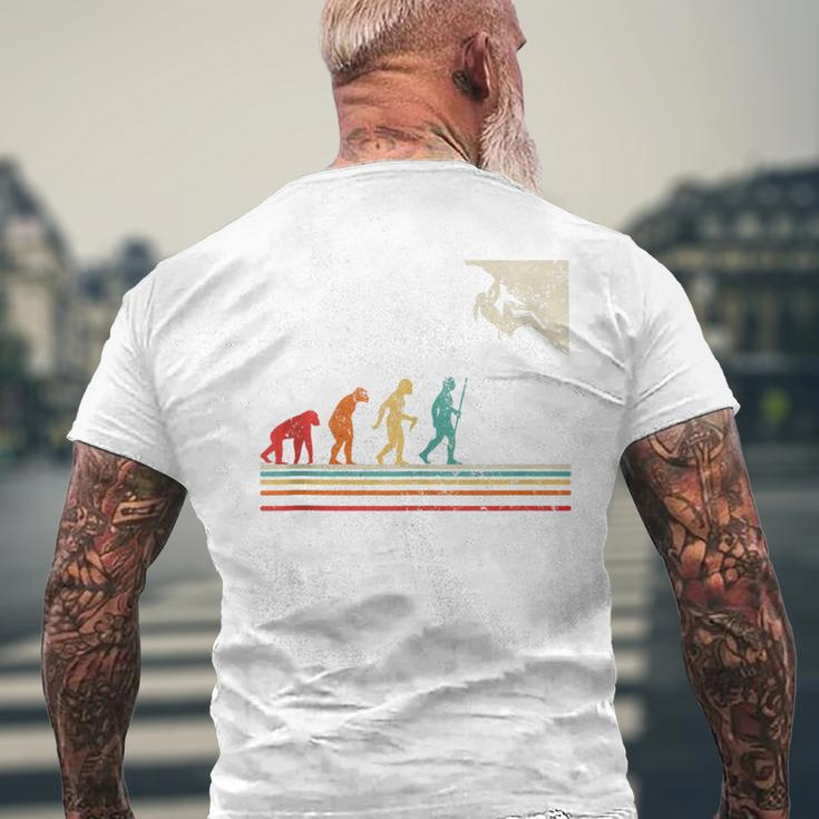Human Evolution Rock Climbing Retro Vintage Climber Men's T-shirt Back Print Gifts for Old Men