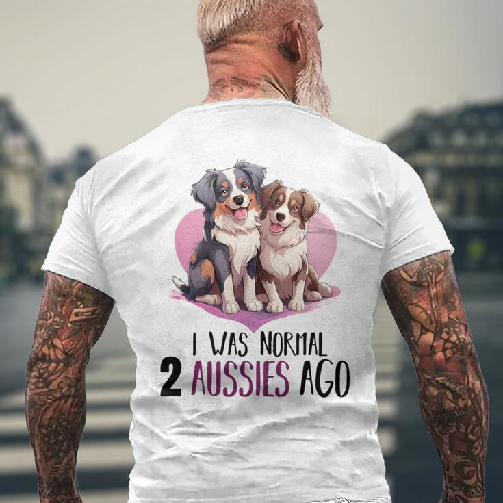 Ich War Normalor 2 Aussies Lustiger Australian Shepherd T-Shirt mit Rückendruck Geschenke für alte Männer