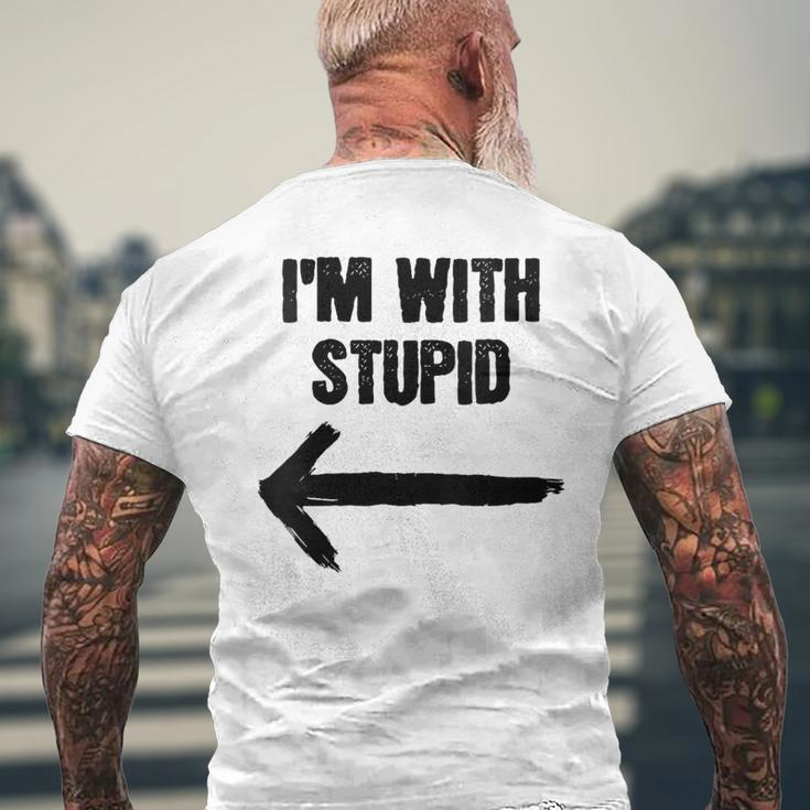 I'm With Stupid Right Arrow Men's T-shirt Back Print Gifts for Old Men