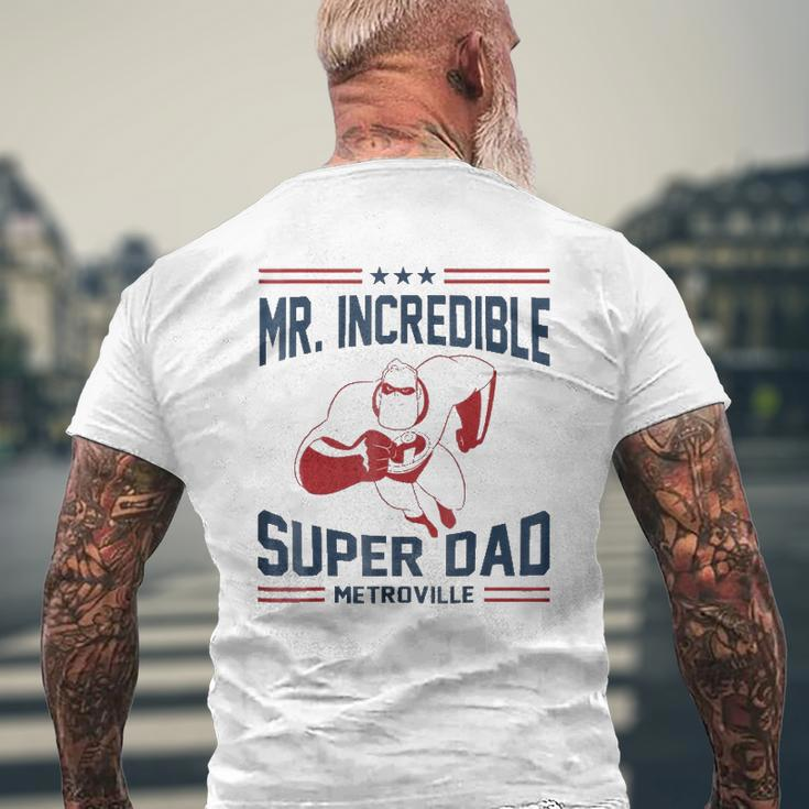 The Incredibles Mr Super Dad Metroville Mens Back Print T-shirt Gifts for Old Men