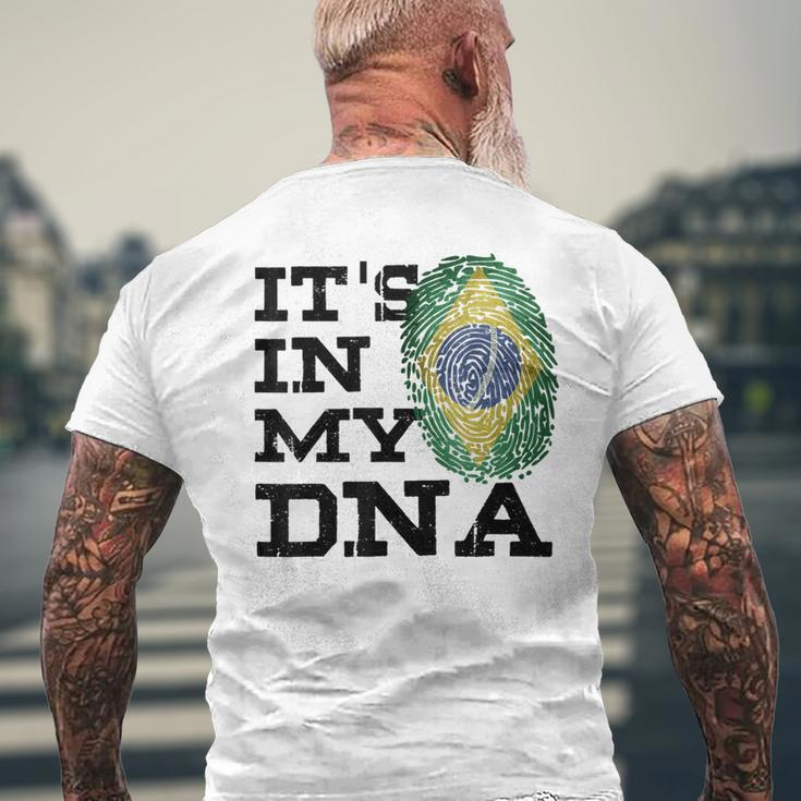 It's In My Dna Brazilian I Love Brazil Flag Men's T-shirt Back Print Gifts for Old Men