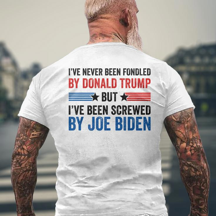 I've Never Been Fondled By Donald Trump But Joe Biden Men's T-shirt Back Print Gifts for Old Men