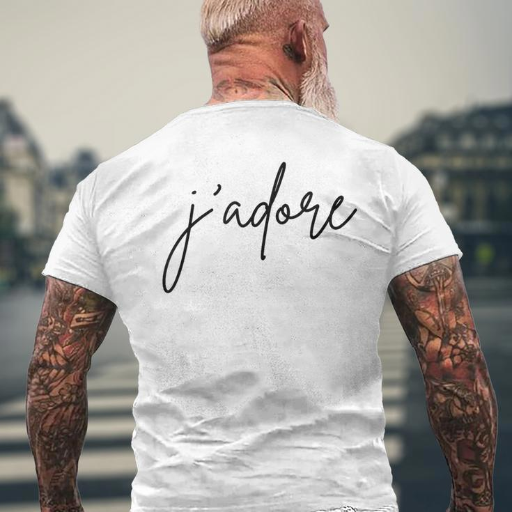J'adore French Words Men's T-shirt Back Print Gifts for Old Men