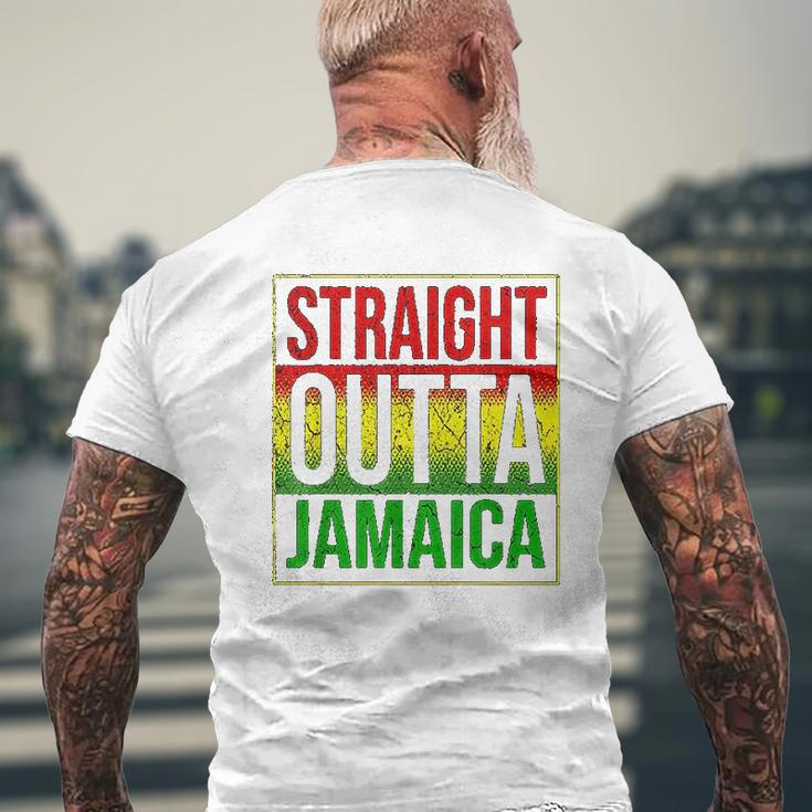 Jamaica Straight Outta Jamaica Rasta Mens Back Print T-shirt Gifts for Old Men