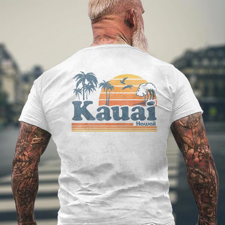 Kauai Hawaii Vintage Beach Summer Surfing 70S Retro Hawaiian Men's T-shirt Back Print Gifts for Old Men