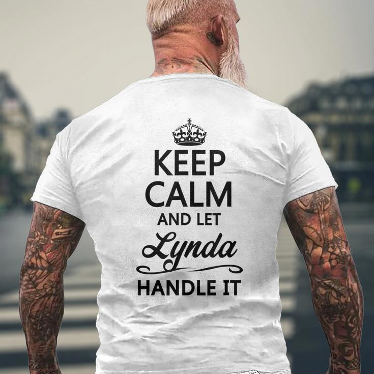 Keep Calm And Let Lynda Handle It Name Men's T-shirt Back Print Gifts for Old Men