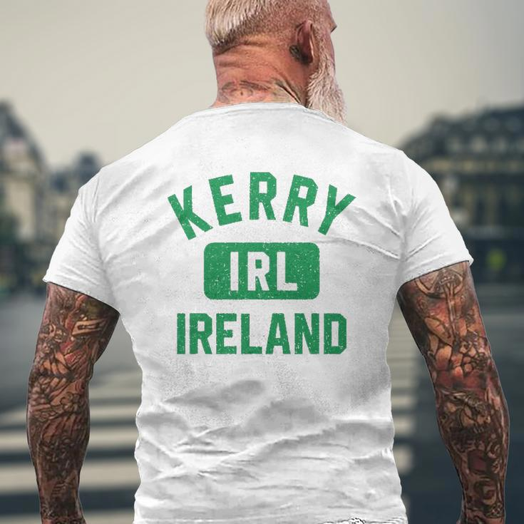 Kerry Ireland Irl Gym Style Distressed Green Print Mens Back Print T-shirt Gifts for Old Men
