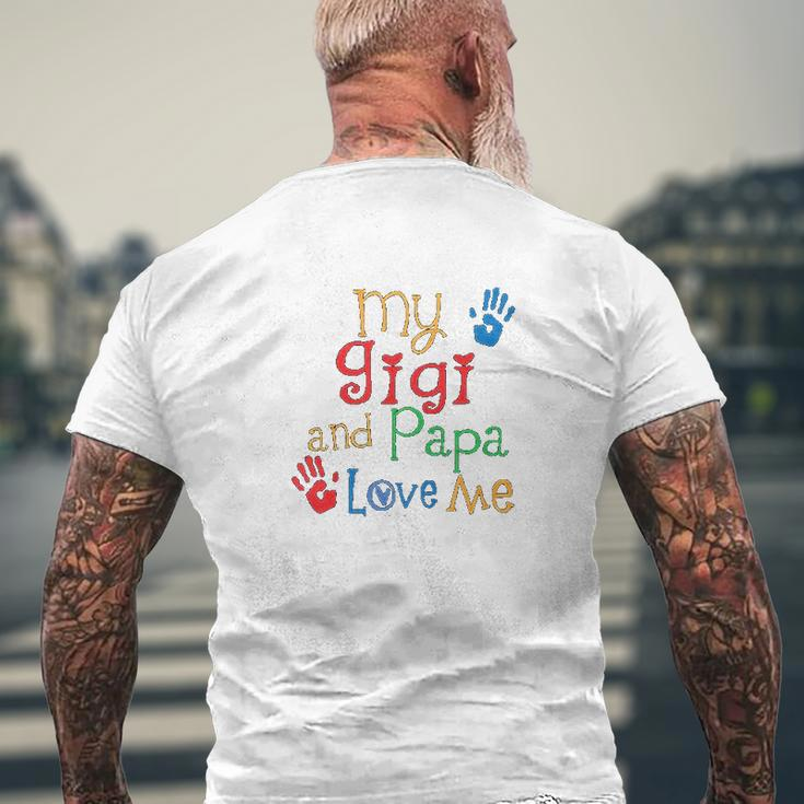 Kids Gigi And Papa Love Me For Grandkids Mens Back Print T-shirt Gifts for Old Men