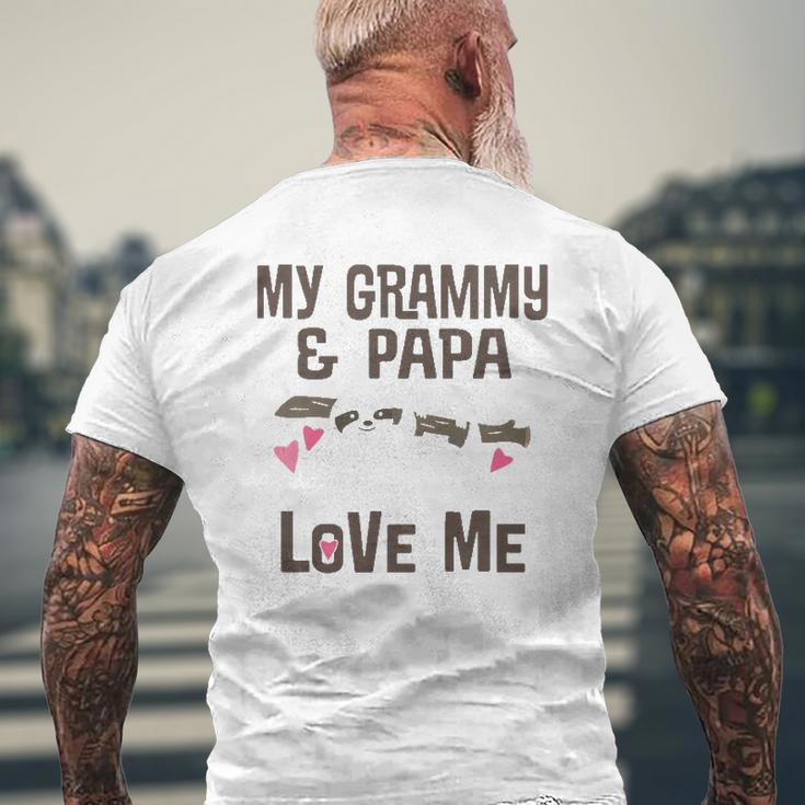 Kids My Grammy And Papa Love Me Granddaughter Sloth Mens Back Print T-shirt Gifts for Old Men