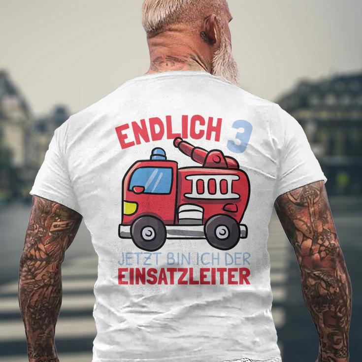 Kinder Jetzt Bin Ich Einsatzleiter Endlich 3 Jahre Boys Fire Brigade T-Shirt mit Rückendruck Geschenke für alte Männer