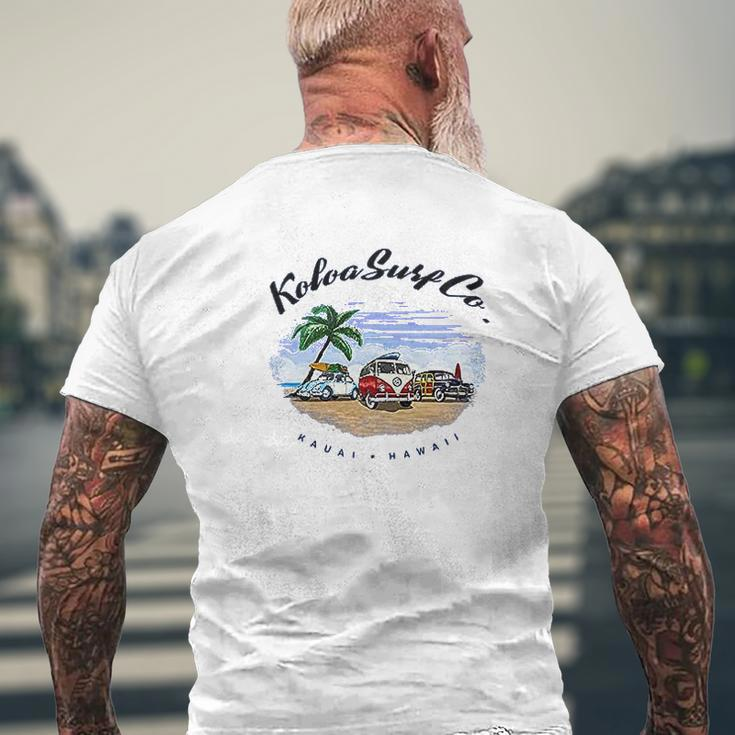 Koloa Surf Beach Cars Heavyweight Mens Back Print T-shirt Gifts for Old Men