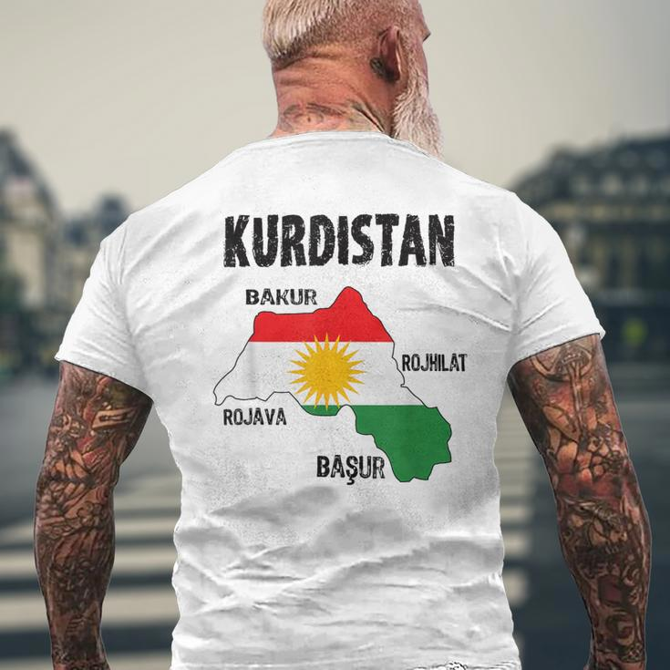 Kurden Kurdistan Newroz Kurdi Flag Her Biji Kurdistan T-Shirt mit Rückendruck Geschenke für alte Männer