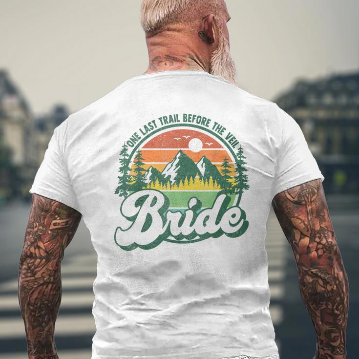 Last Trail Before The Veil Bride Camp Camping Bachelorette Men's T-shirt Back Print Gifts for Old Men