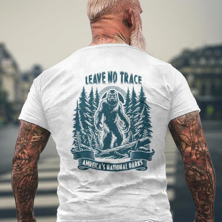 Leave No Trace America National Parks Big Foot Men's T-shirt Back Print Gifts for Old Men